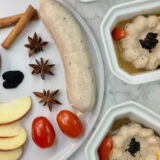 Timbale de boudin blanc truffé et pomme caramélisée