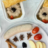 Timbale de boudin blanc truffé et pomme caramélisée